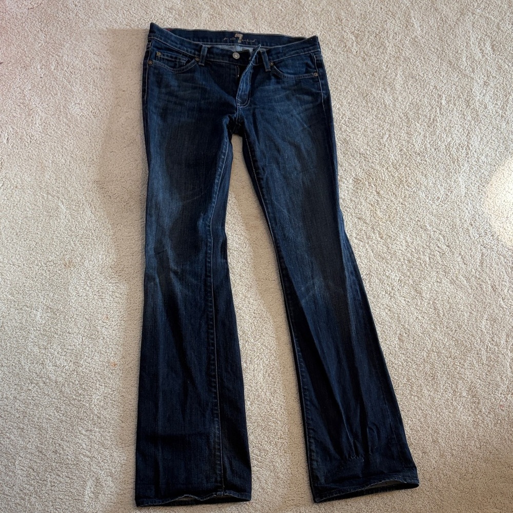 7 For All Mankind Dark Blue Boot Cut Jeans